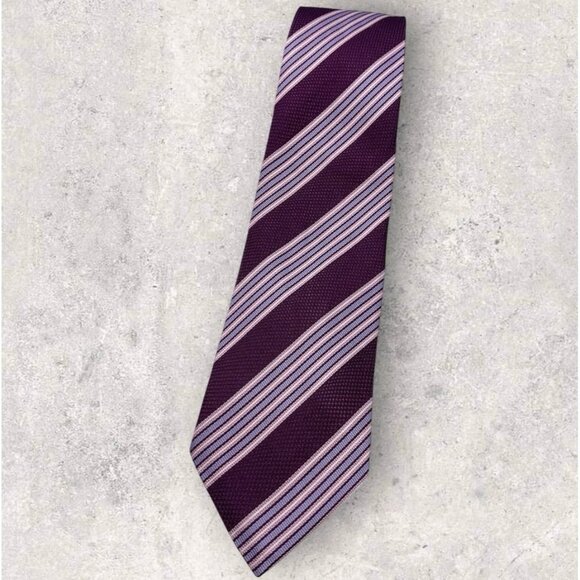 Corneliani Other - CORNELIANI Silk Tie ITALY Purple Pink Striped W:3.7" EUC